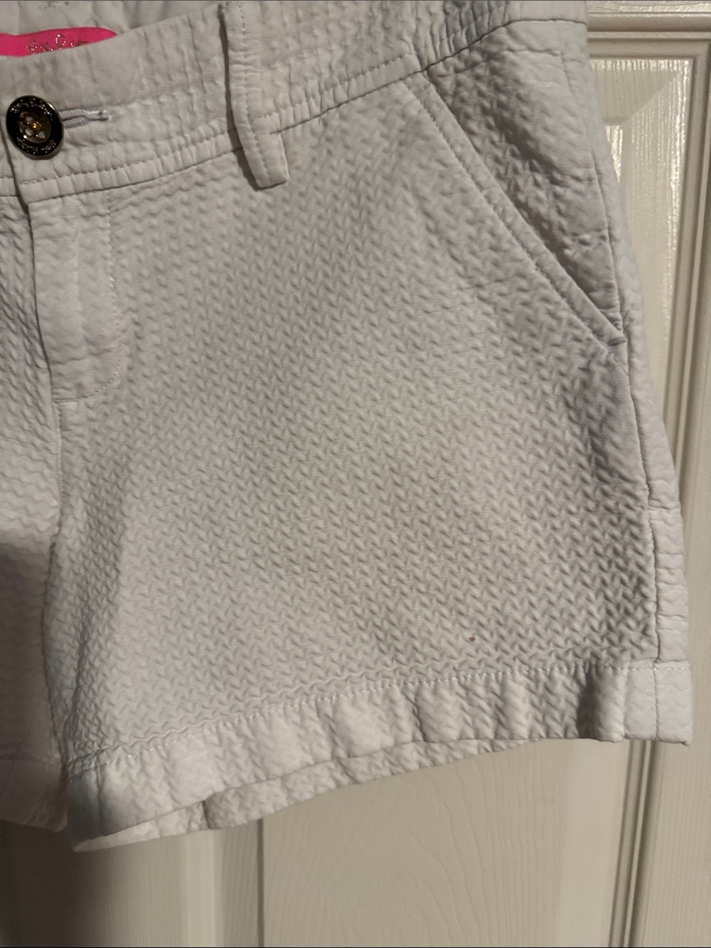 Lilly Pulitzer 5” Callahan White Textured Women’s Shorts - Picture 3 of 7